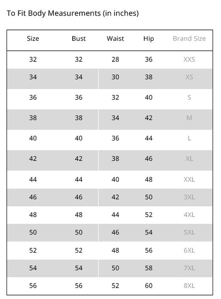Size Chart for