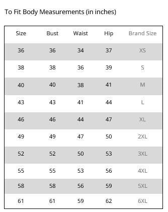 Size Chart for
