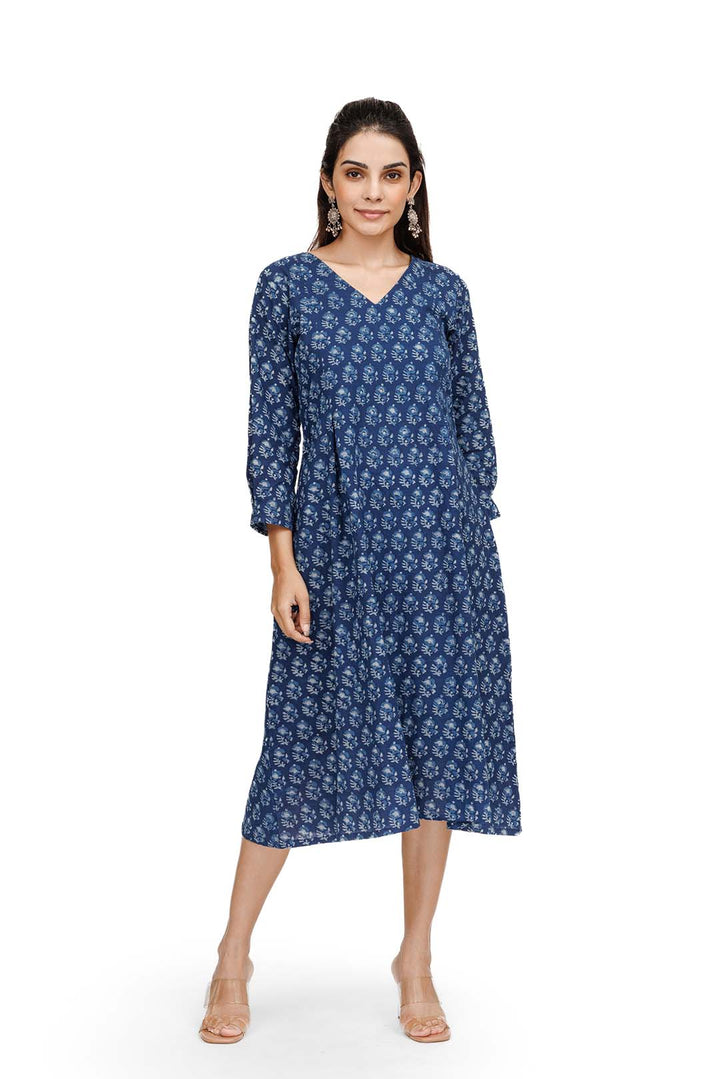 Floral Branch Box Pleat Kurta