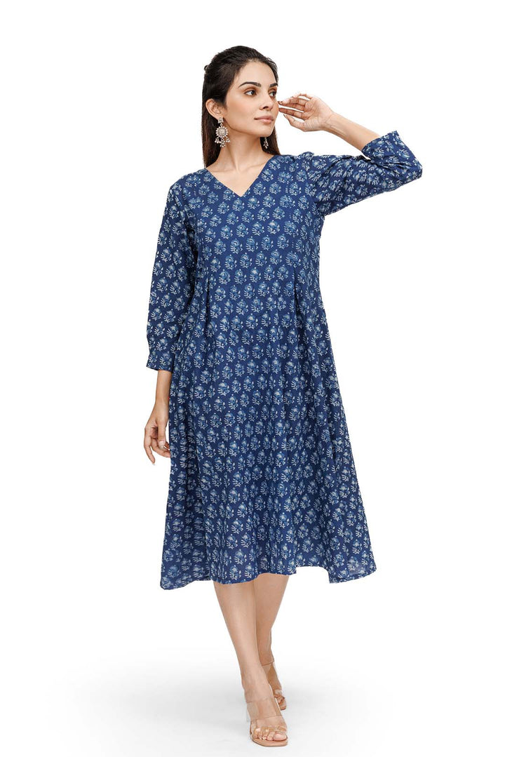 Floral Branch Box Pleat Kurta