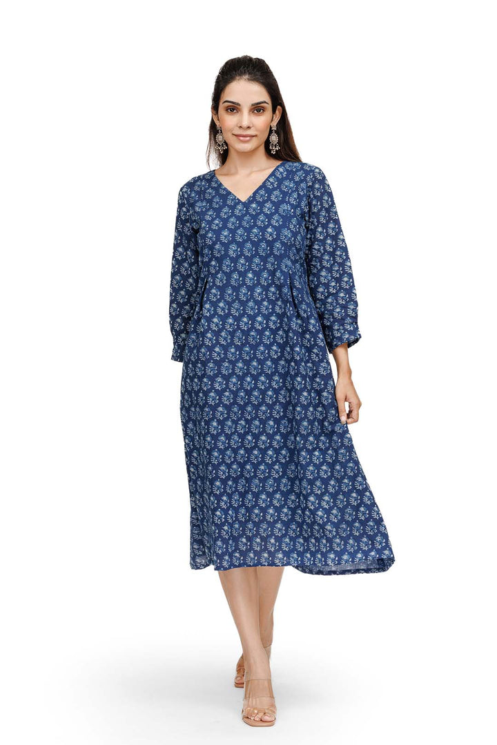 Floral Branch Box Pleat Kurta