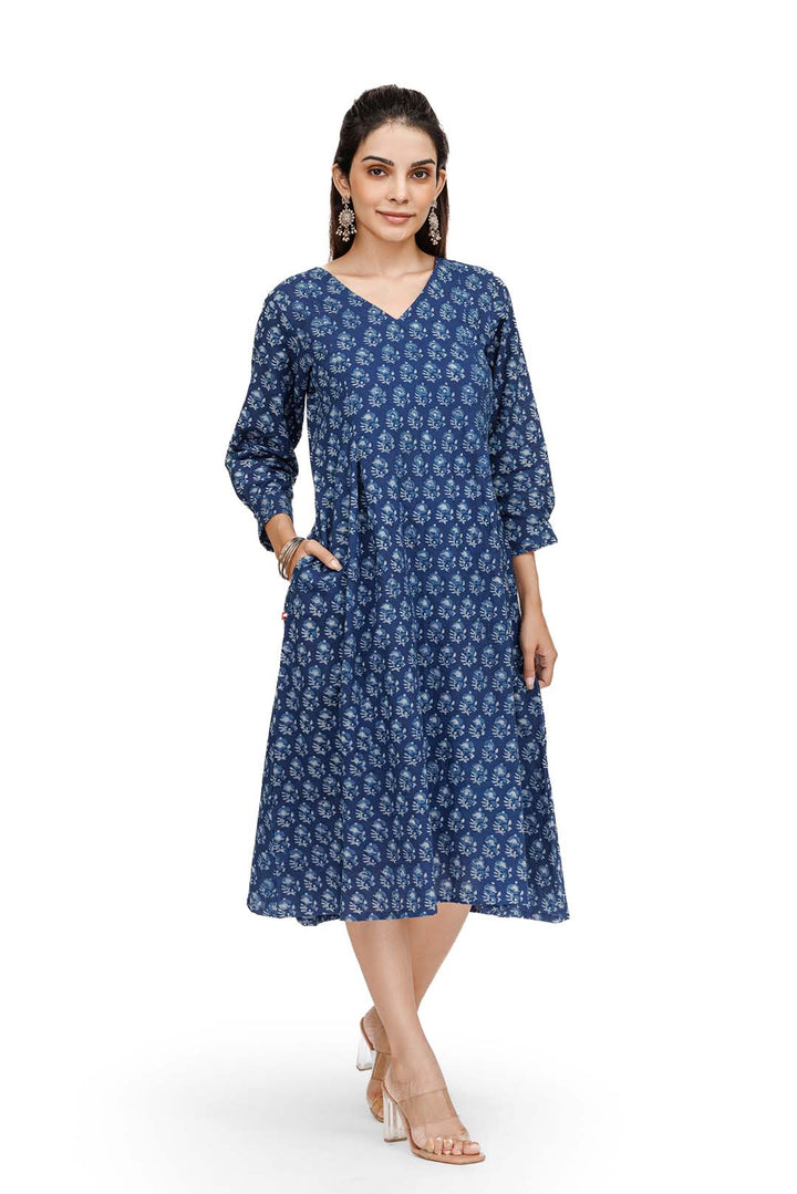 Floral Branch Box Pleat Kurta