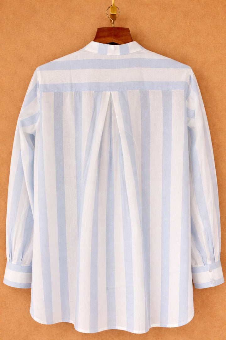 White With Light Blue Line Shirt