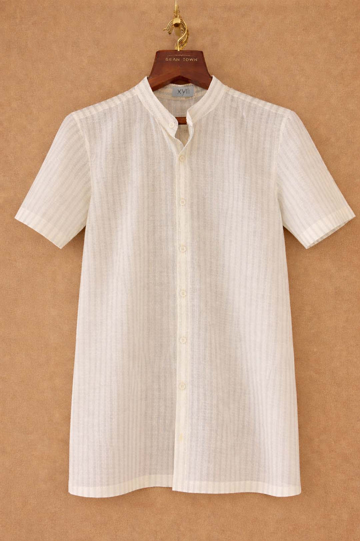 White With Black Stripe Shirt