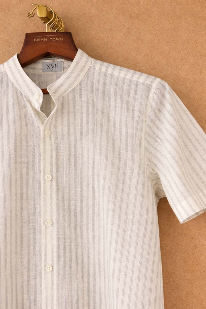 White With Black Stripe Shirt