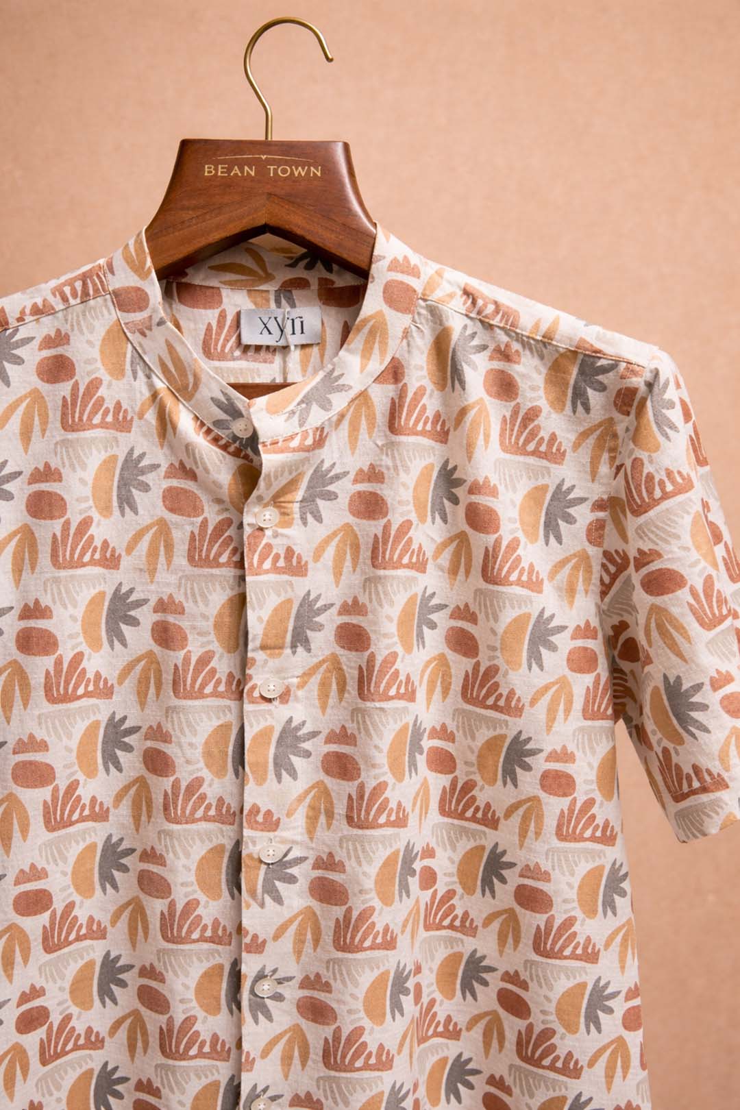 Off White Tropical Abstract Printed Shirt
