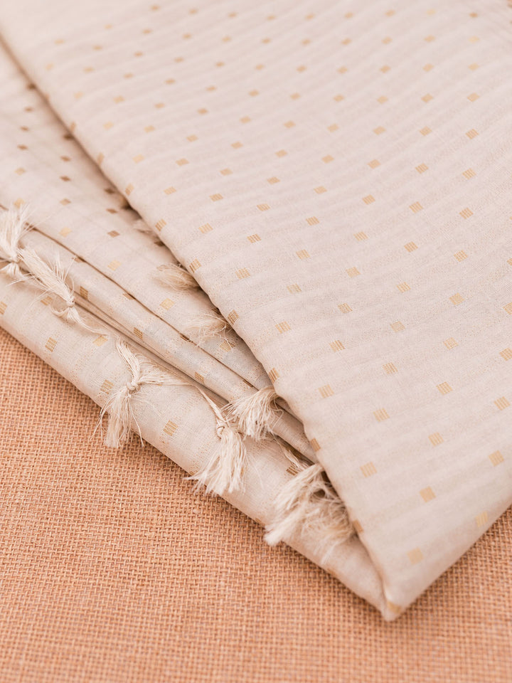 Beige Tussar Saree