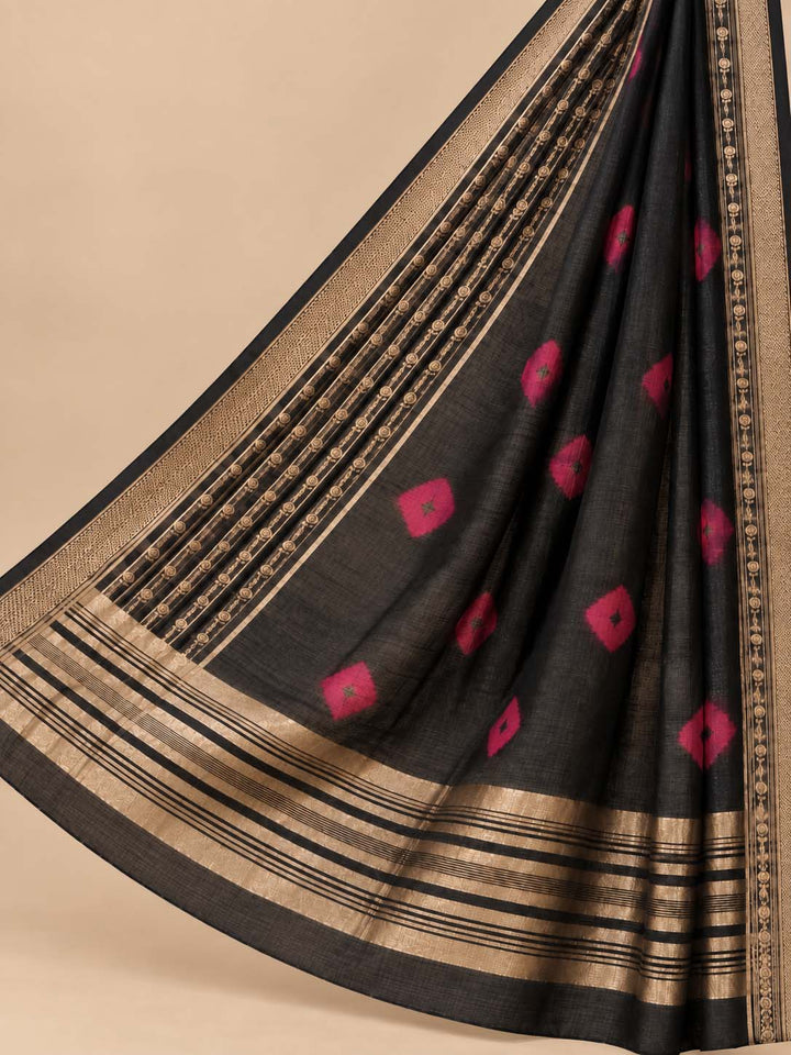 Black And Red Bandhini Saree