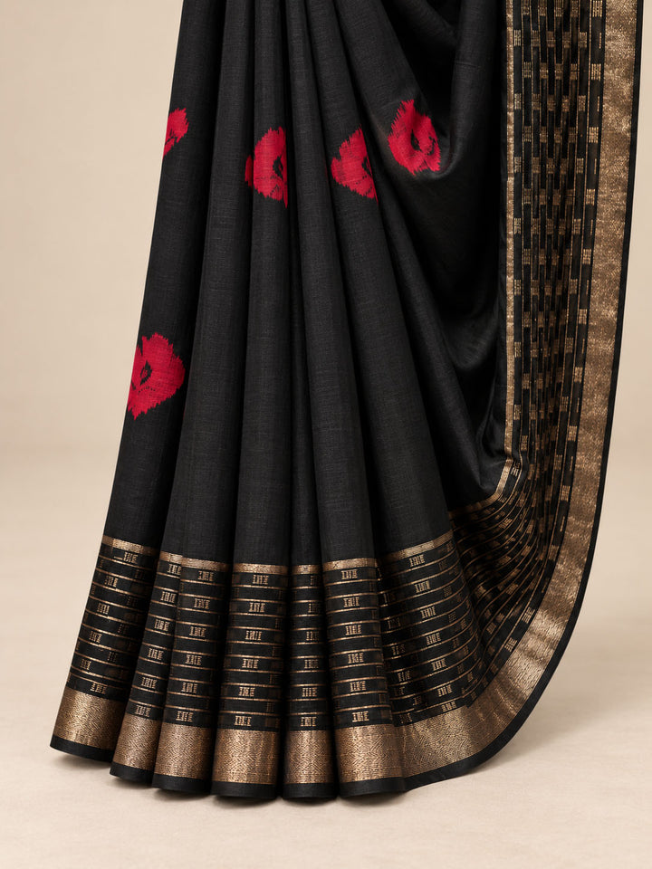 Black And Red Bandhini Saree
