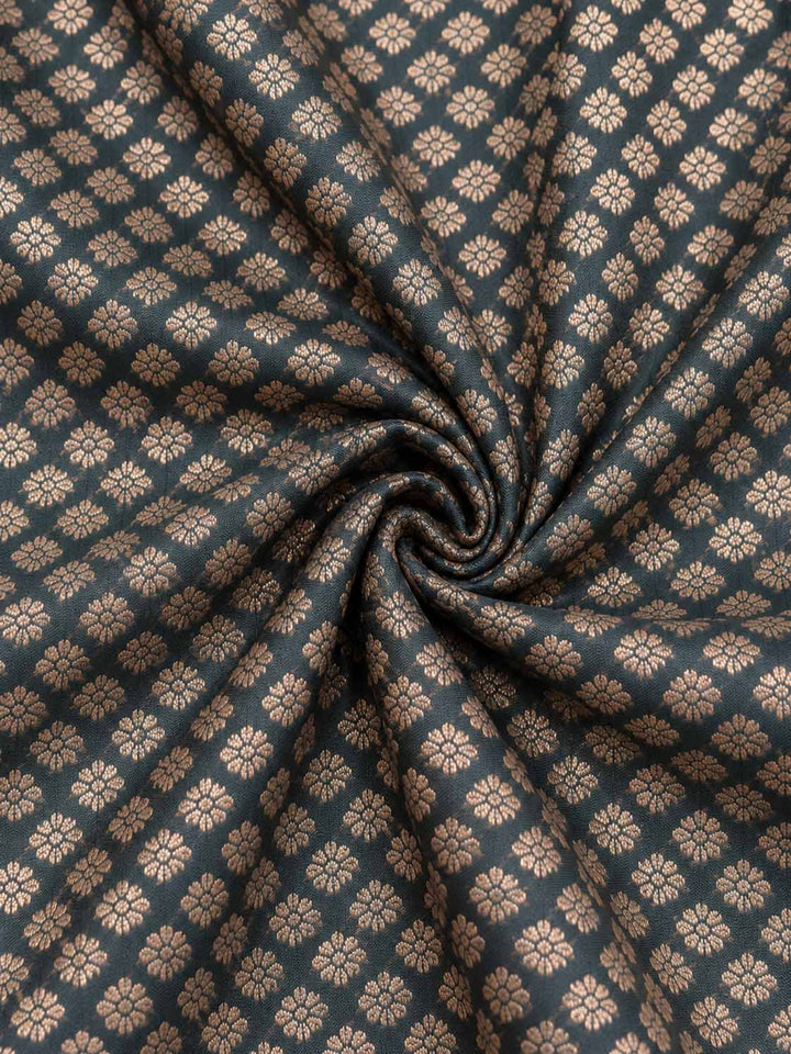 Black Satin Silk Saree With Butta Border