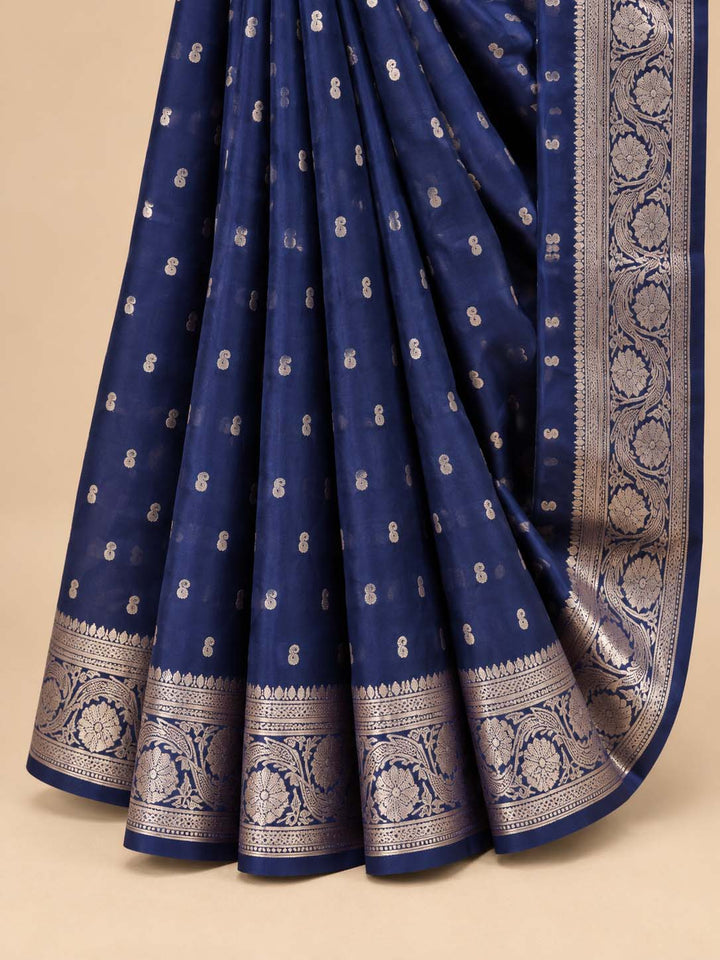 Deep Royal Blue Chanderi Saree