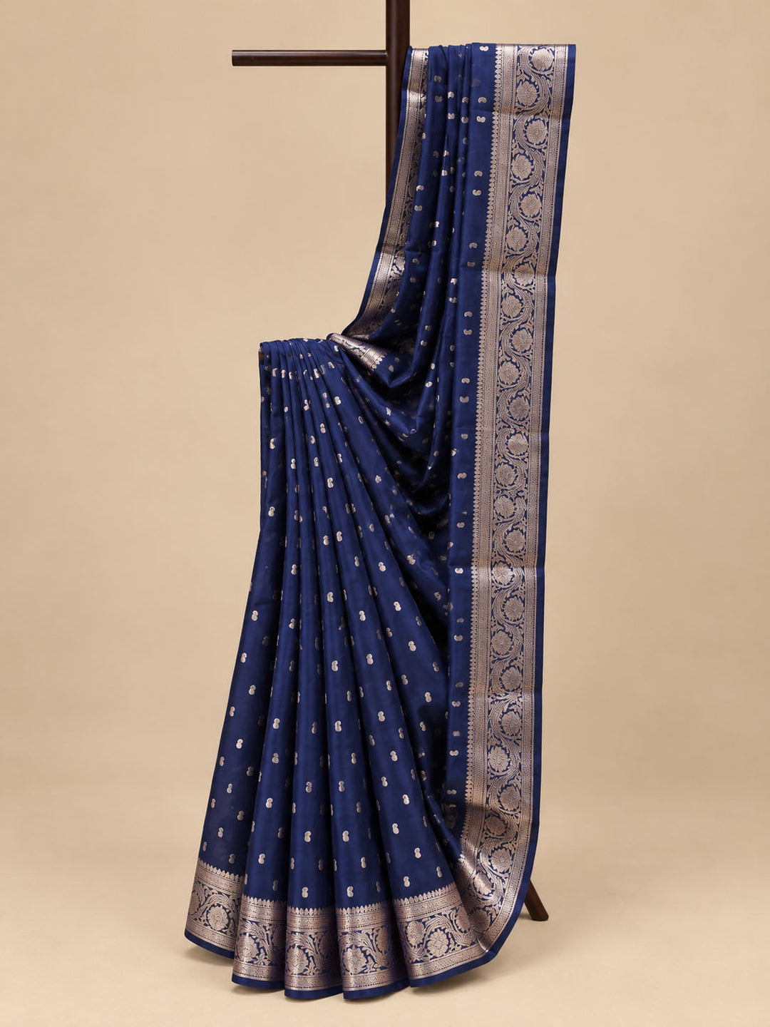 Deep Royal Blue Chanderi Saree