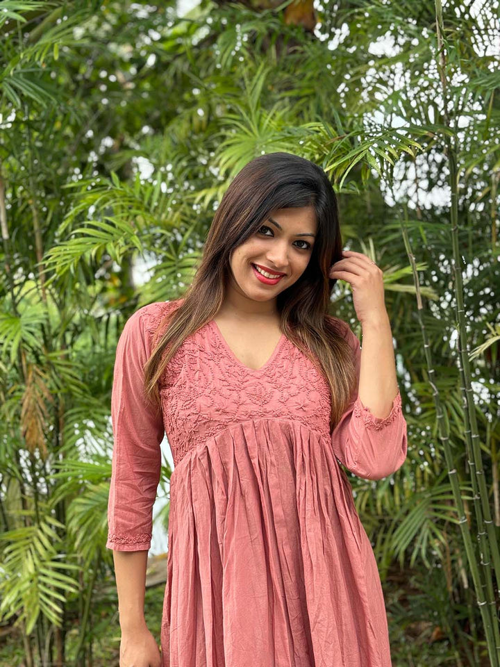 Peach Pink Aliya Cut Dress