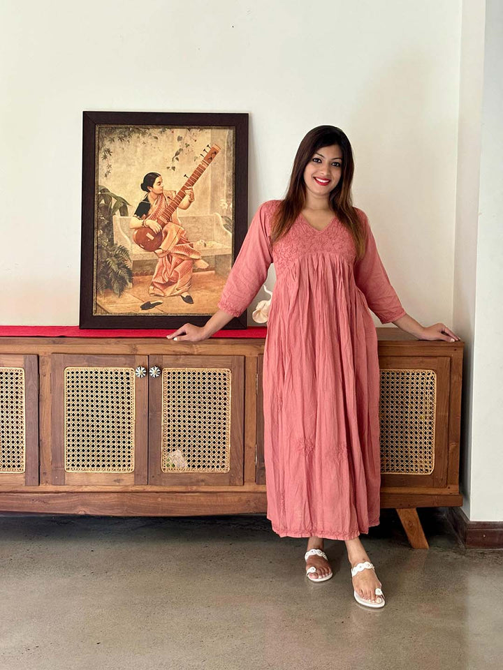 Peach Pink Aliya Cut Dress