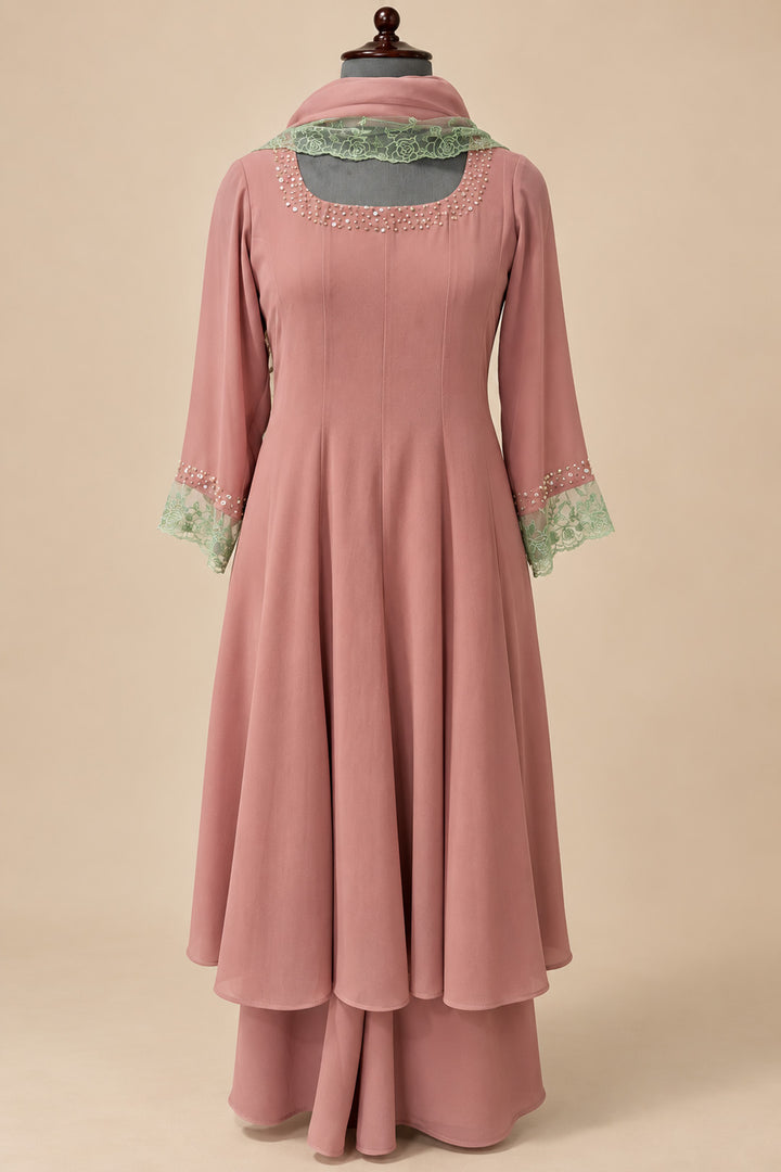 Blush Pink Anarkali With Dupatta