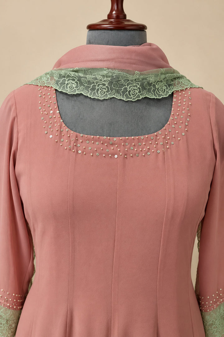 Blush Pink Anarkali With Dupatta