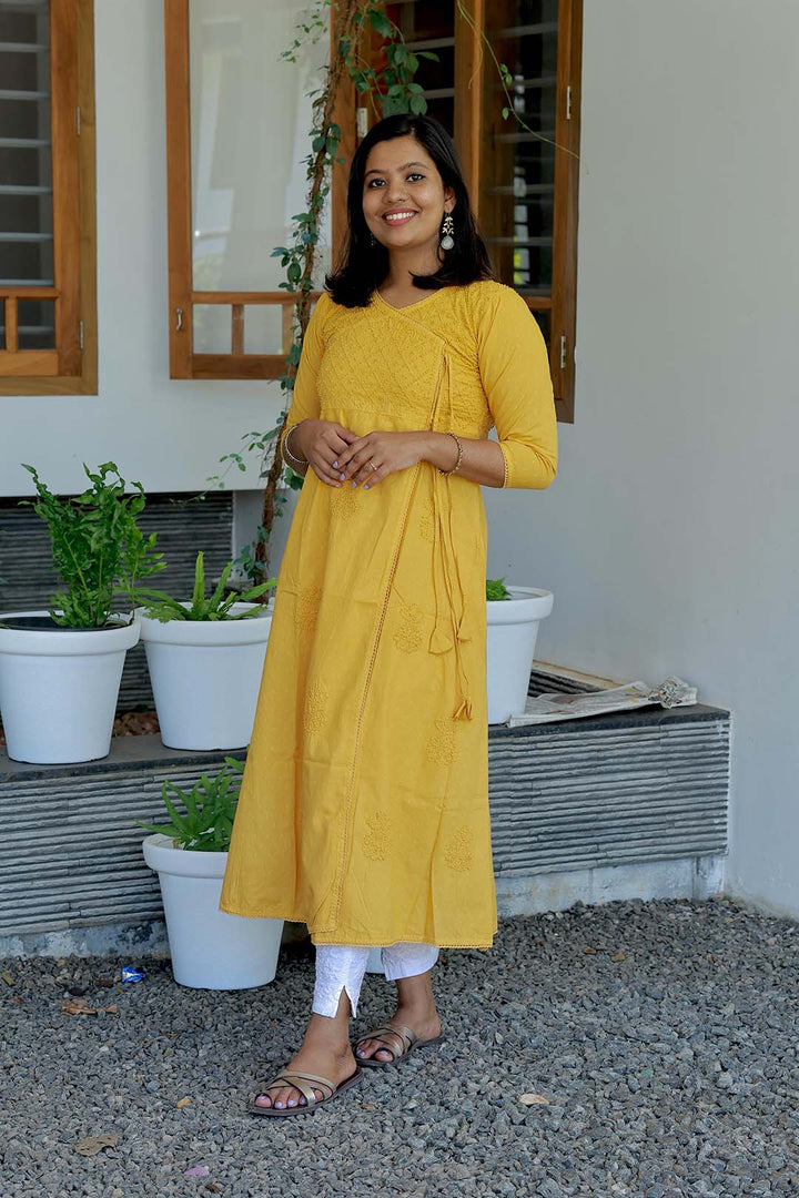 Mustard Yellow Angrakha