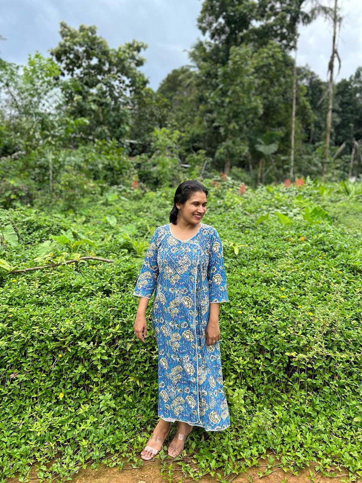 Floral Blue Green Angrakha