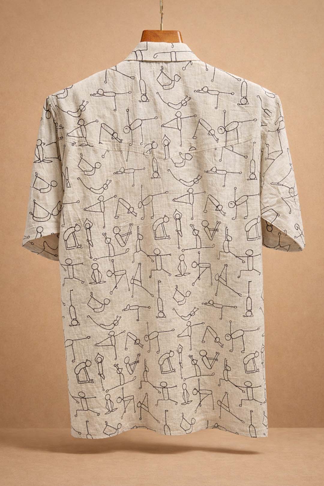 Muslin Shirt With Yoga Asana Print