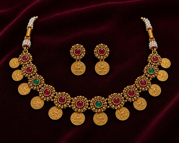 Antique Temple Coin Jewellery Set