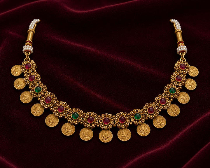 Antique Temple Coin Jewellery Set