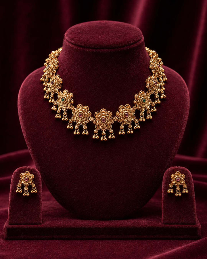 Antique Floral Motif Jewellery Set
