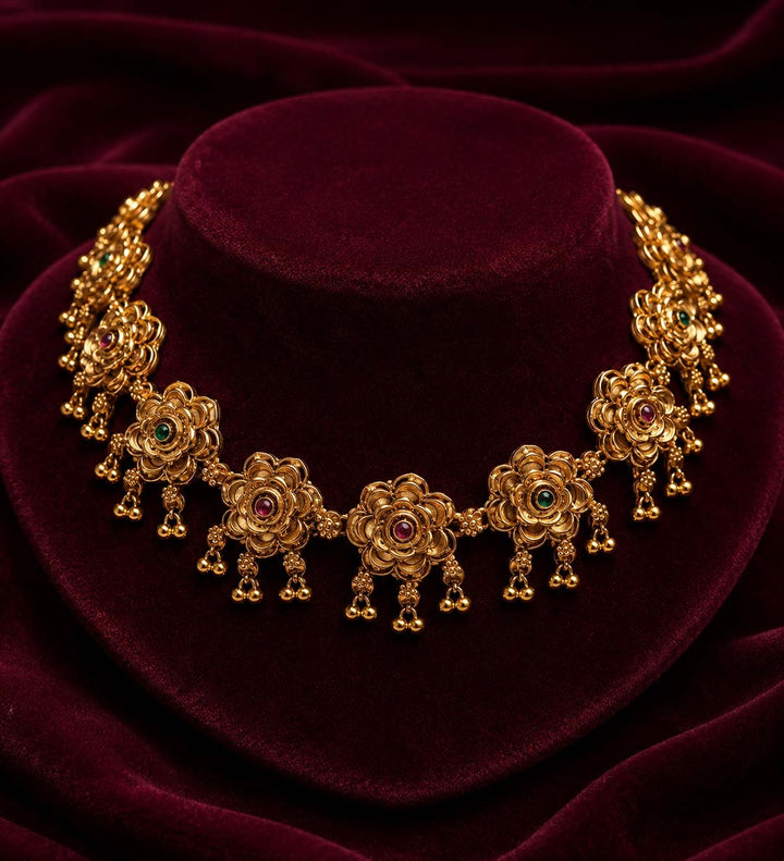 Antique Floral Motif Jewellery Set