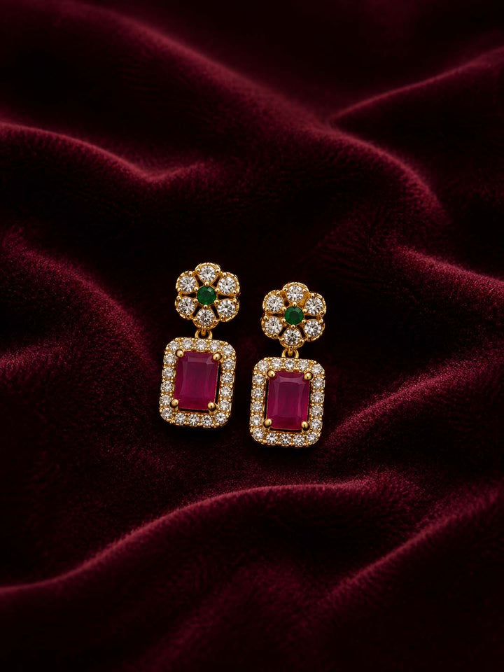 Elegant Ruby & Emerald Stone Jewellery Set