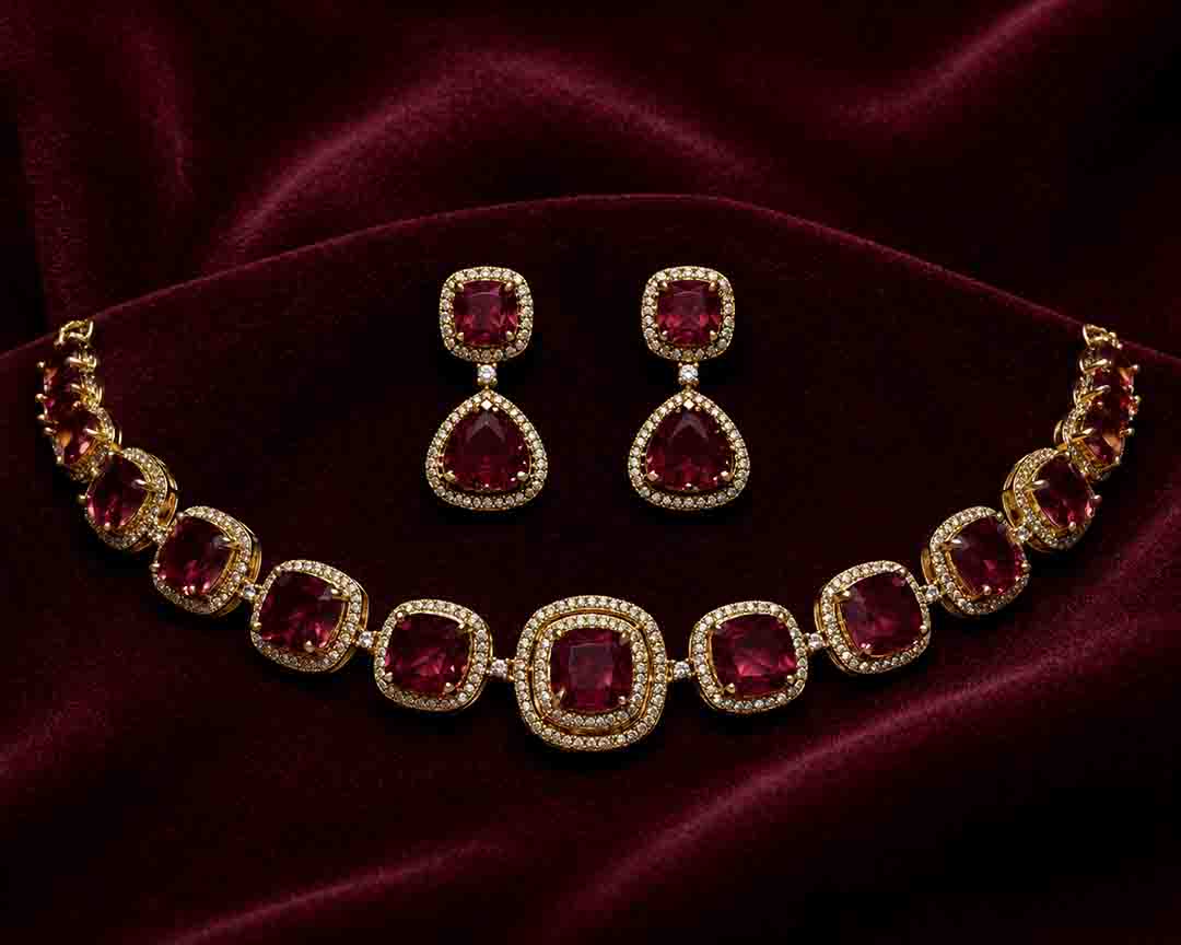 Ruby Stone Jewellery Set