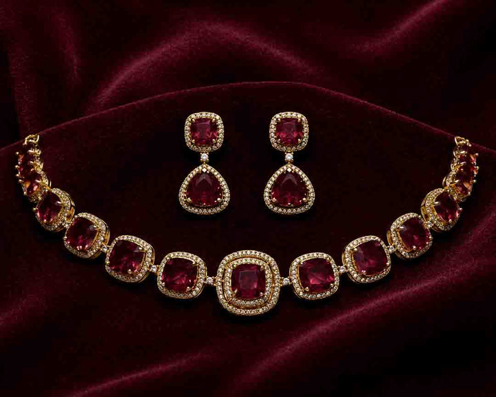 Ruby Stone Jewellery Set