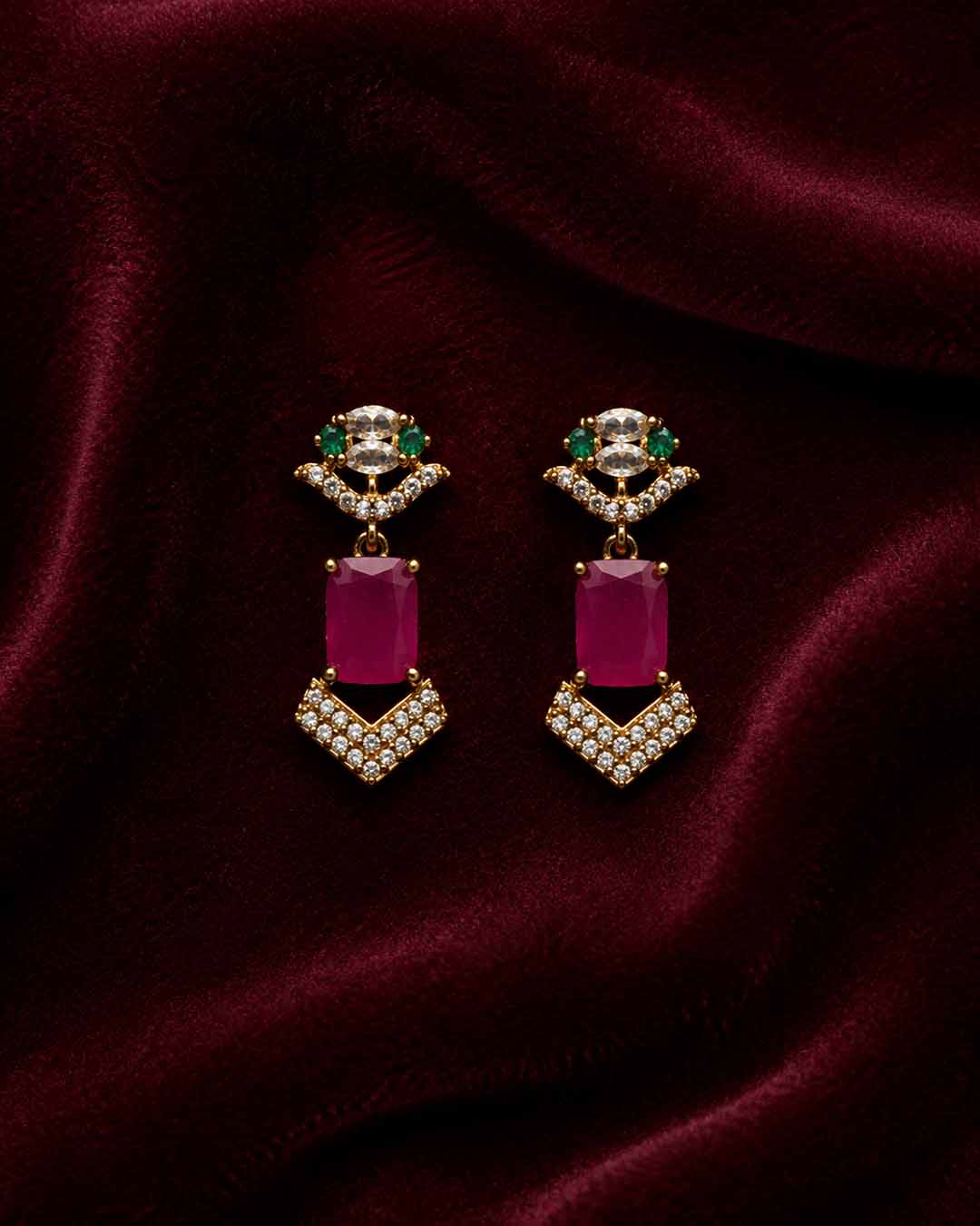 Elegant Ruby Stone Jewellery Set