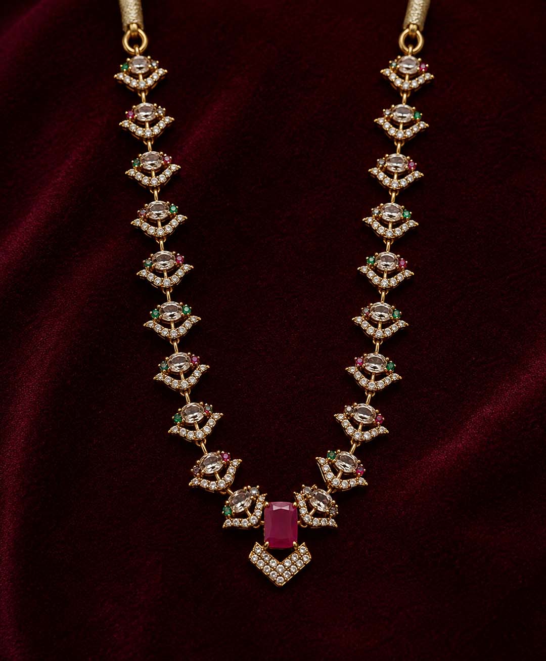 Elegant Ruby Stone Jewellery Set