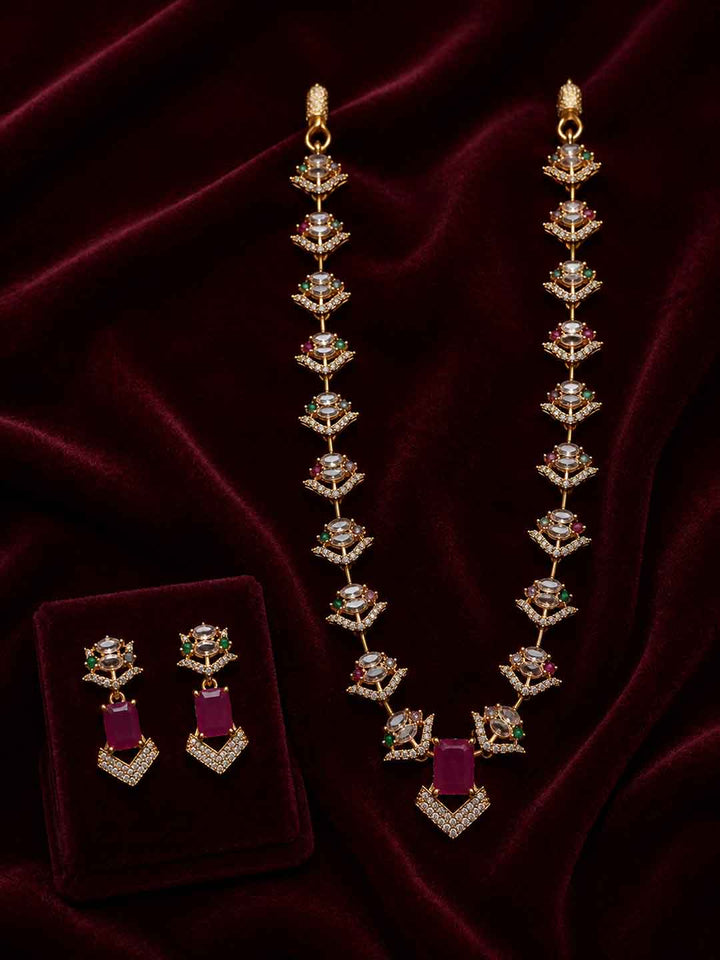 Elegant Ruby Stone Jewellery Set