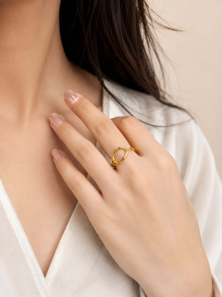 Golden  Adjustable Ring