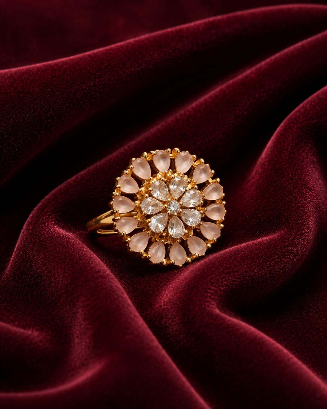 Gold-Tone Floral Statement Ring