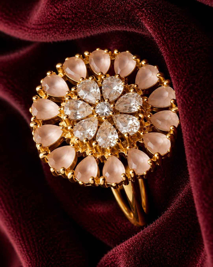 Gold-Tone Floral Statement Ring