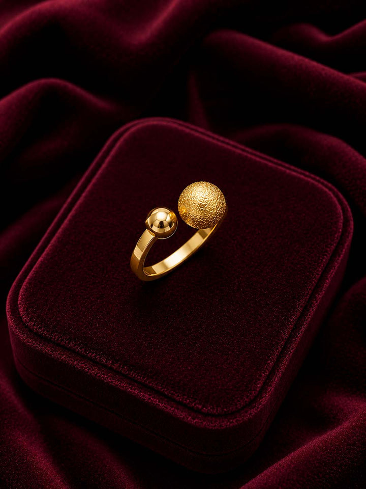 Minimalist Gold-Tone Sphere Ring