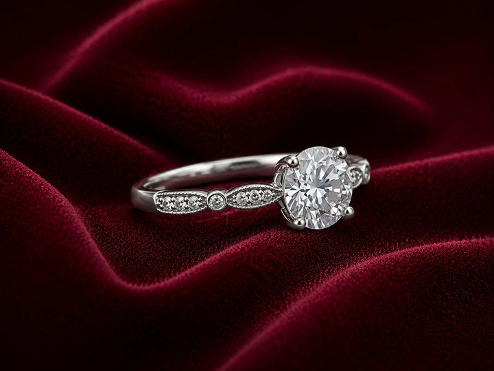 Classic Solitaire Crystal Ring