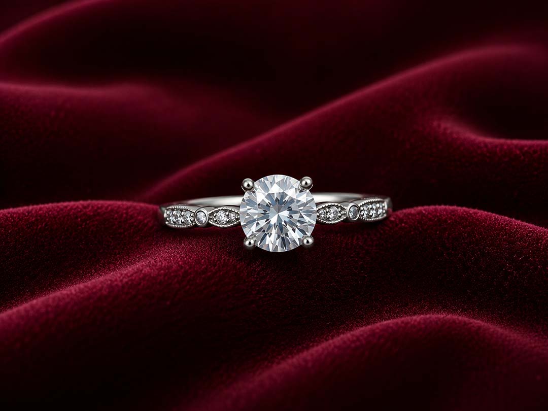 Classic Solitaire Crystal Ring