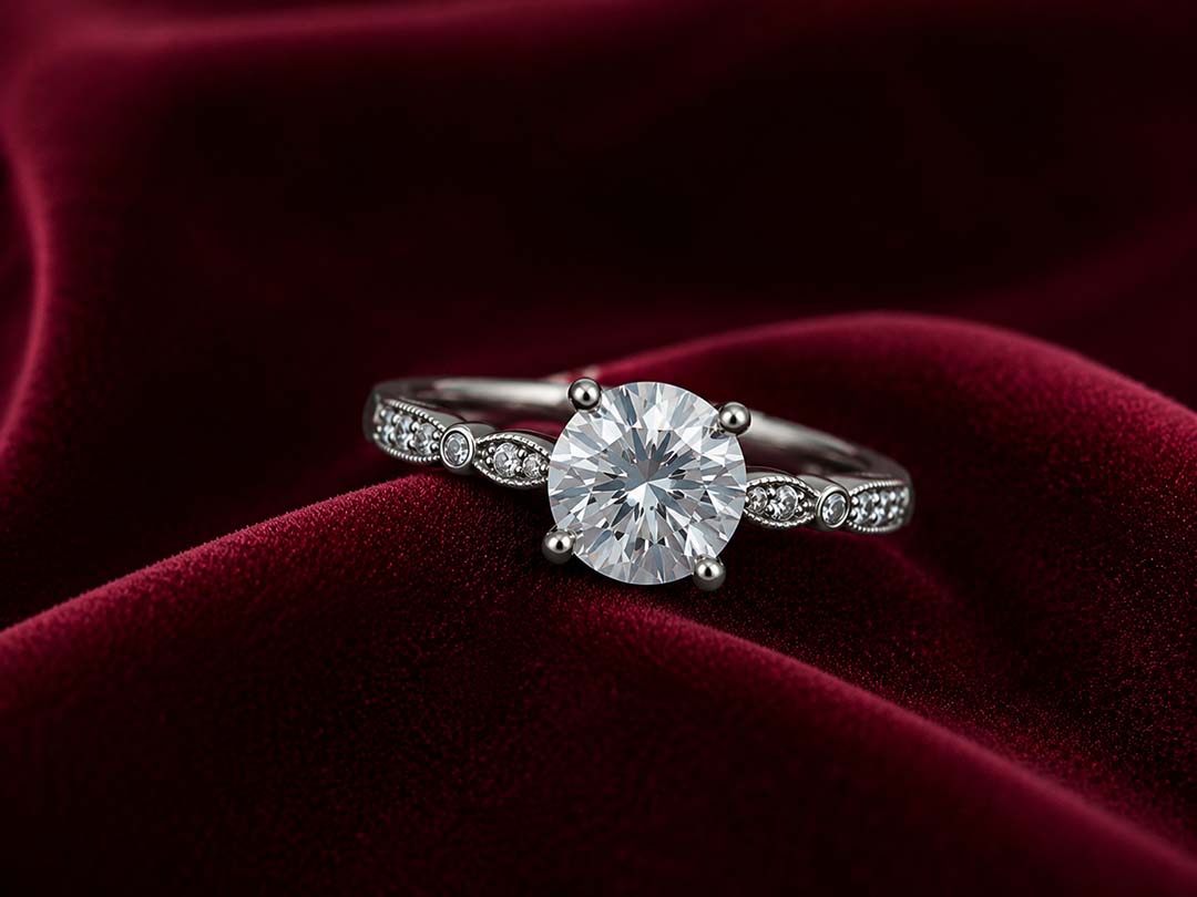 Classic Solitaire Crystal Ring