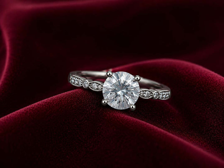 Classic Solitaire Crystal Ring