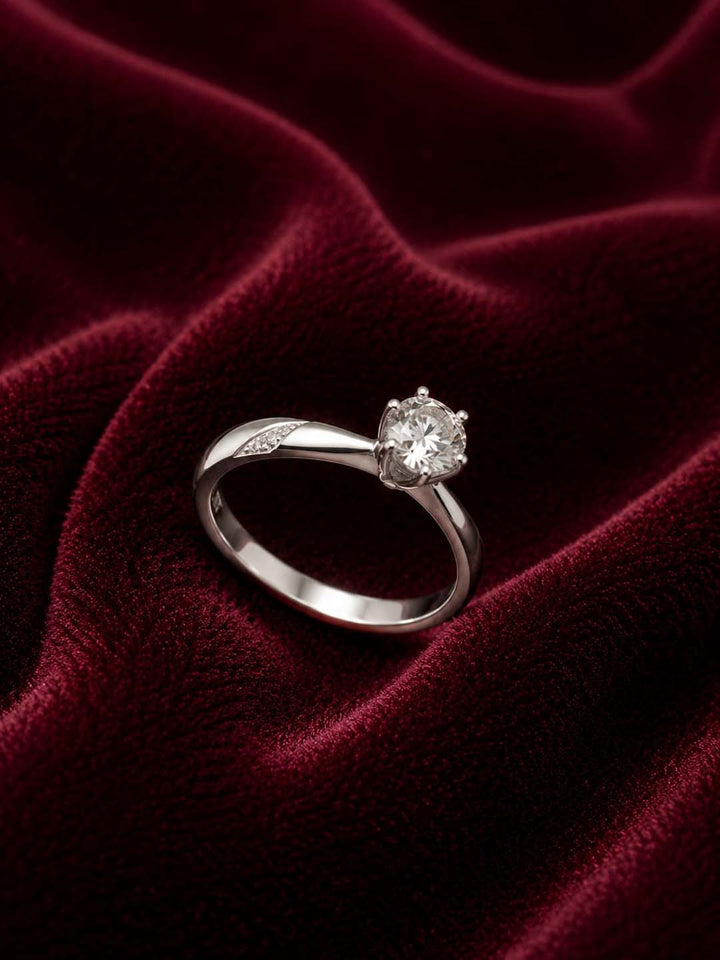 Classic Solitaire Silver-Tone Ring