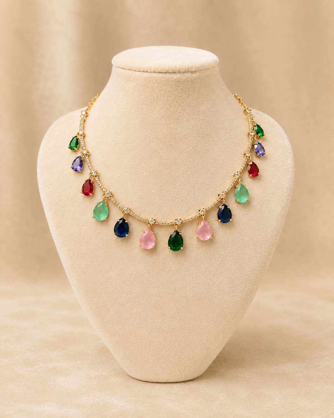 Multicolor Crystal Drop Jewellery Set