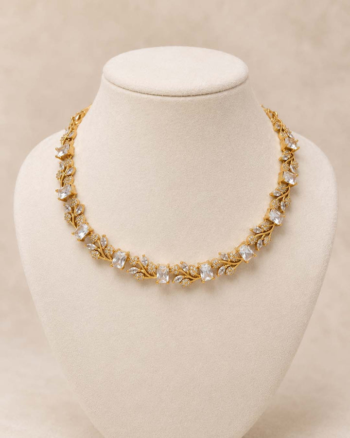 Pearl And White Stone Jewellery Set