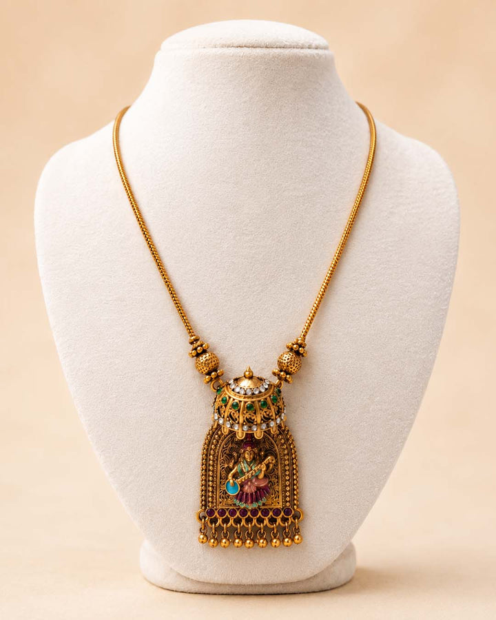 Antique Devi Temple Pendant Jewellery Set