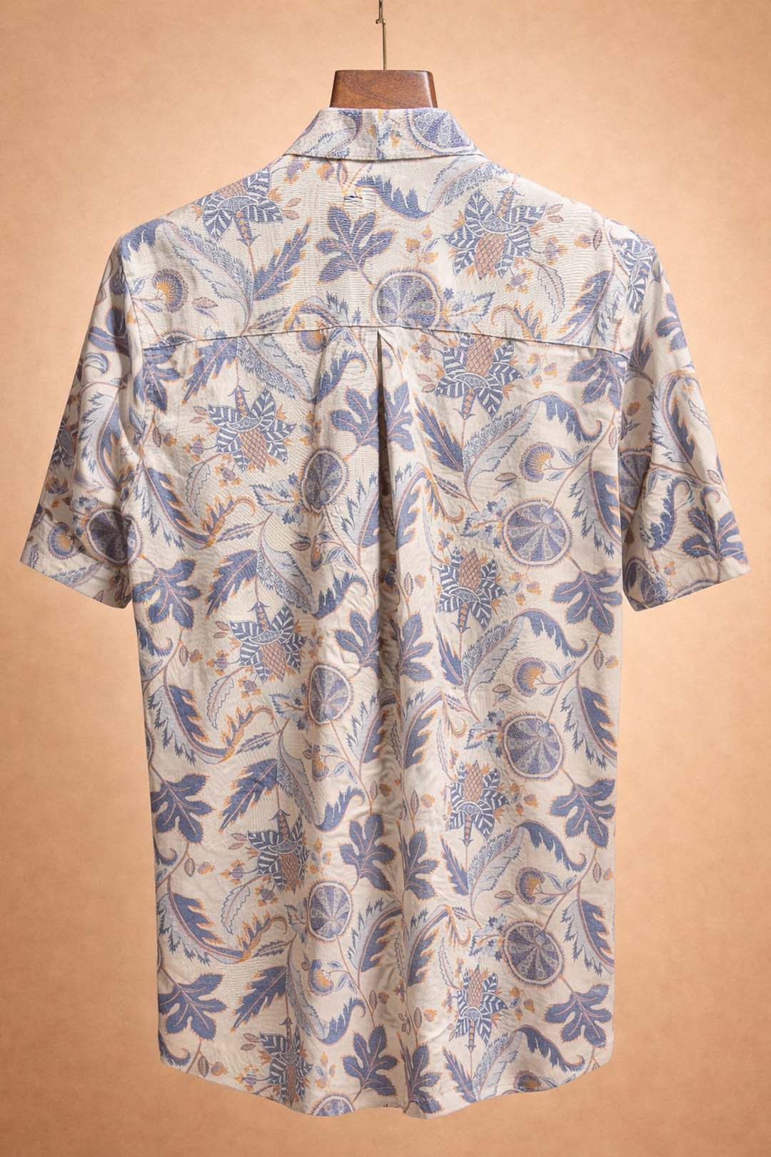 Beige With Bluish Lavender Floral Print