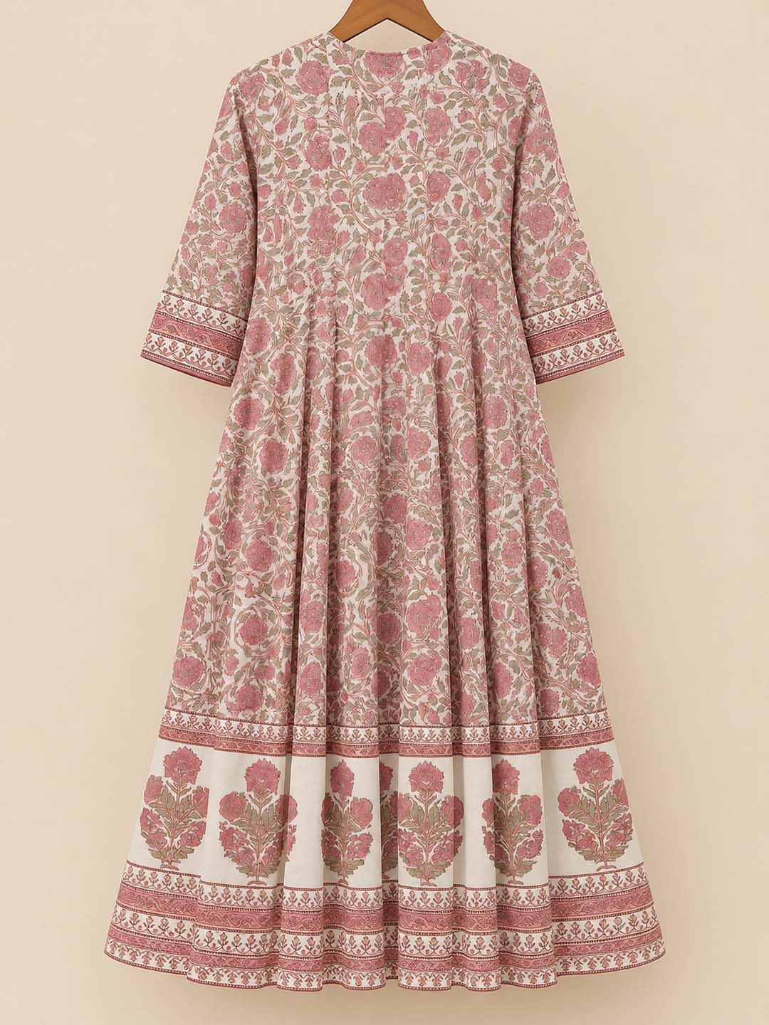 Long Pink Printed Dress