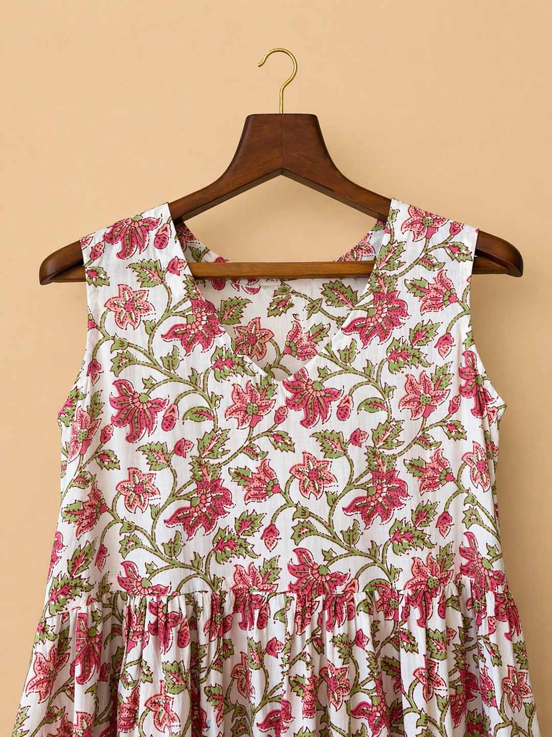 White Nia Pleated Frill Dress
