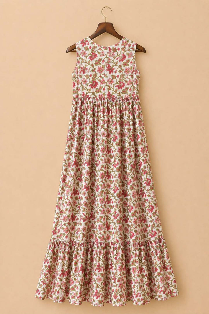 White Nia Pleated Frill Dress