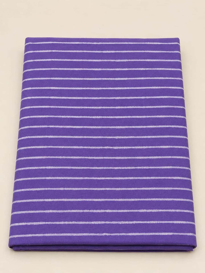 Violet Hand Block Print Cotton Saree